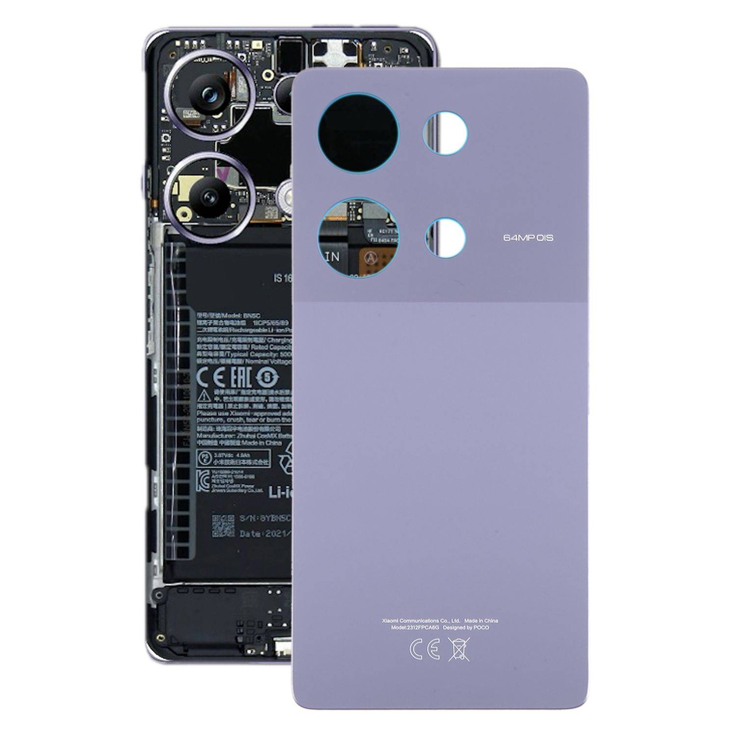 Für Xiaomi Poco M6 Pro 4G Akkudeckel Ersatzteil Reparatur Lila