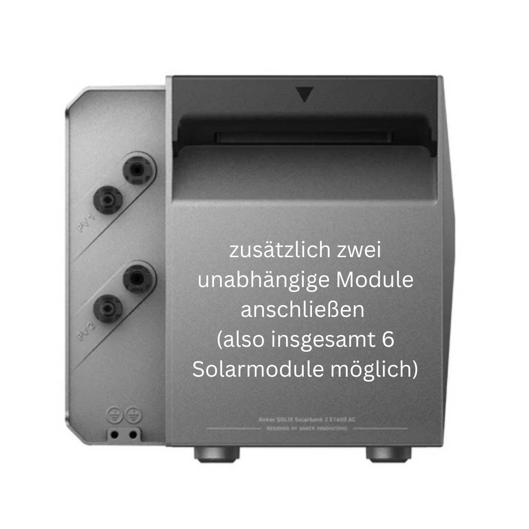 AC Variante Anker Solix Solarbank 2 AC – nachrüst Speicher für bestehende Balkonkraftwerke – 1,6 kWh – bis zu sechs Solarmodule – Echtzeitü