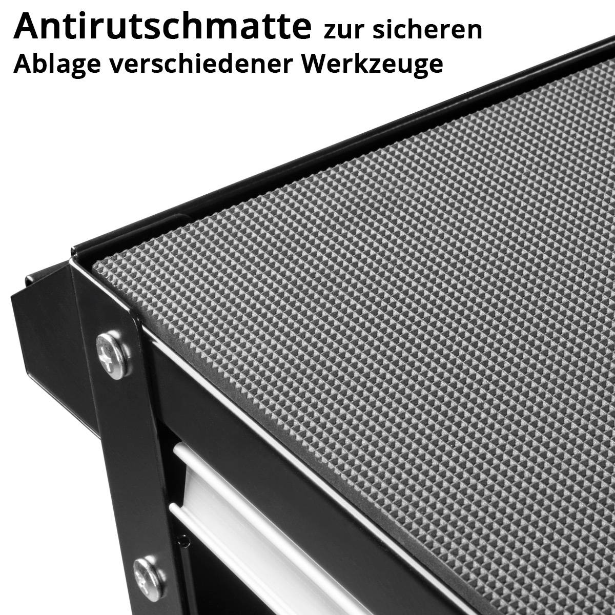 STAHLWERK Werkzeugwagen WZE-3 ST mit 150 kg Tragkraft, abschließbarer Schublade