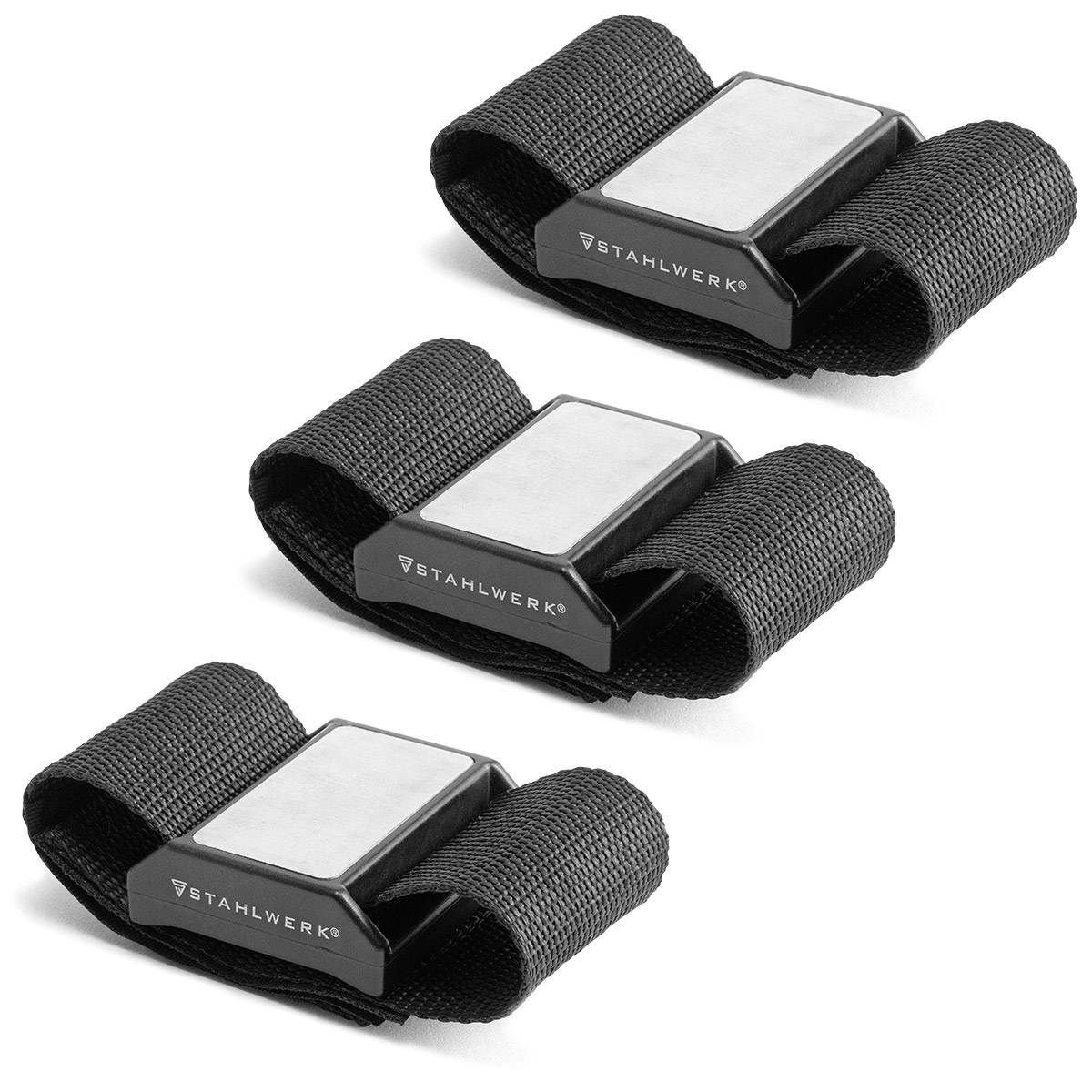 STAHLWERK Magnetarmband für Schrauben und magnetische Kleinteile 3er Set