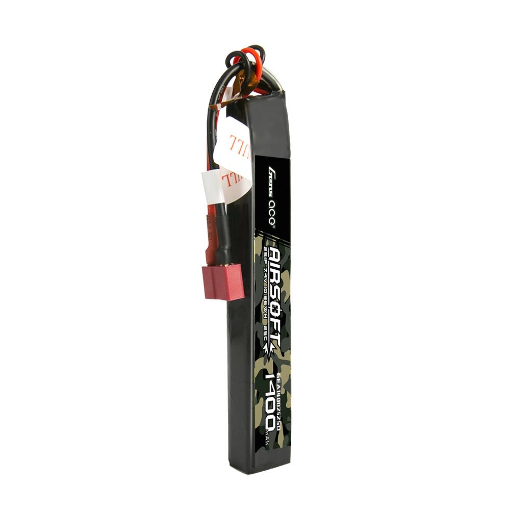 Gens ace - 7,4 Volt 1400mAh Li-Poly 25C 2S1P - Airsoft Gun Akku mit T-Plug