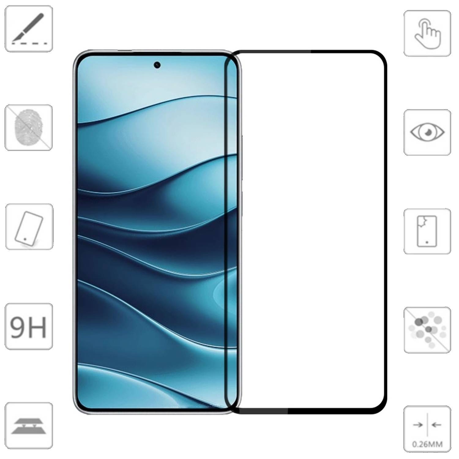 Für Xiaomi Redmi Note 14 5G 1x 3D Premium Display Full LCD H9 0,3mm Hart Glas Folie Schutz