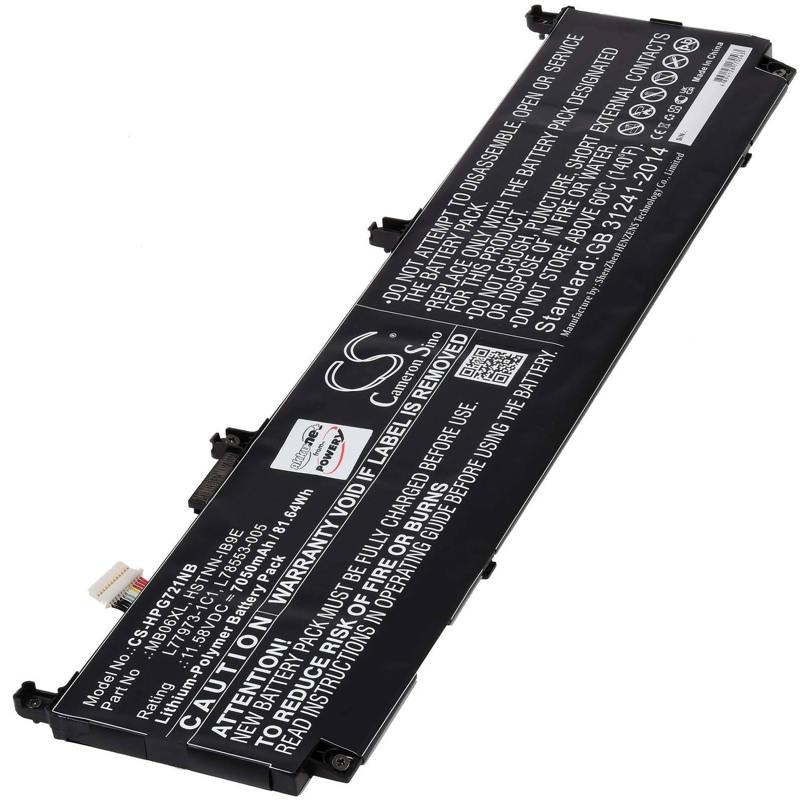 Powery Akku passend für Laptop HP Zbook Studio G7 ZBook Create G7 Typ MB06XL, 11,58V, Li-Polymer
