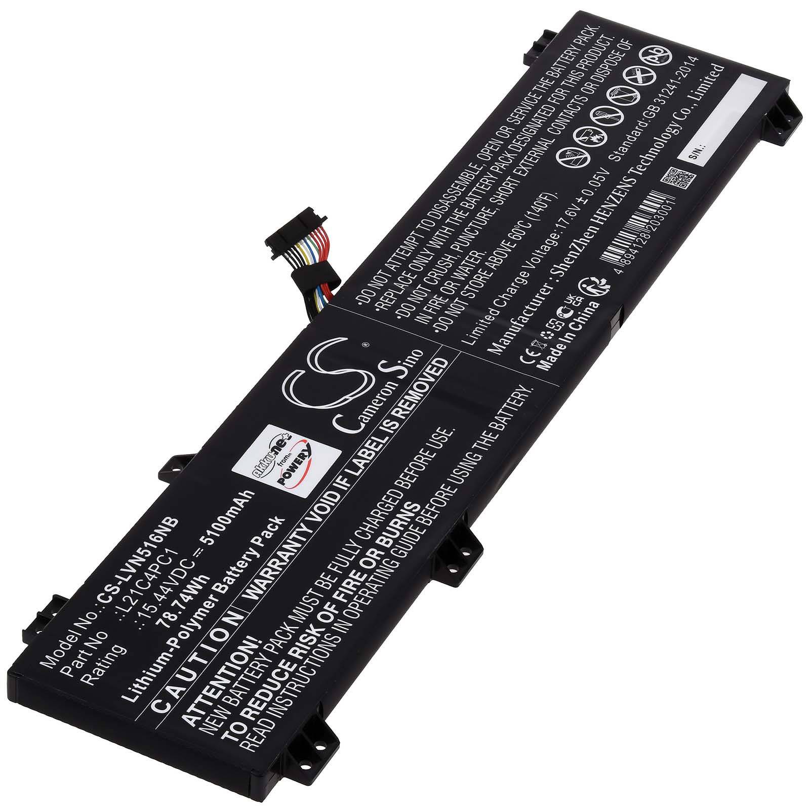 Powery Akku für Lenovo Legion 5 15IAH7H 82RB00SXMZ Laptop, 15,44V, Li-Ion