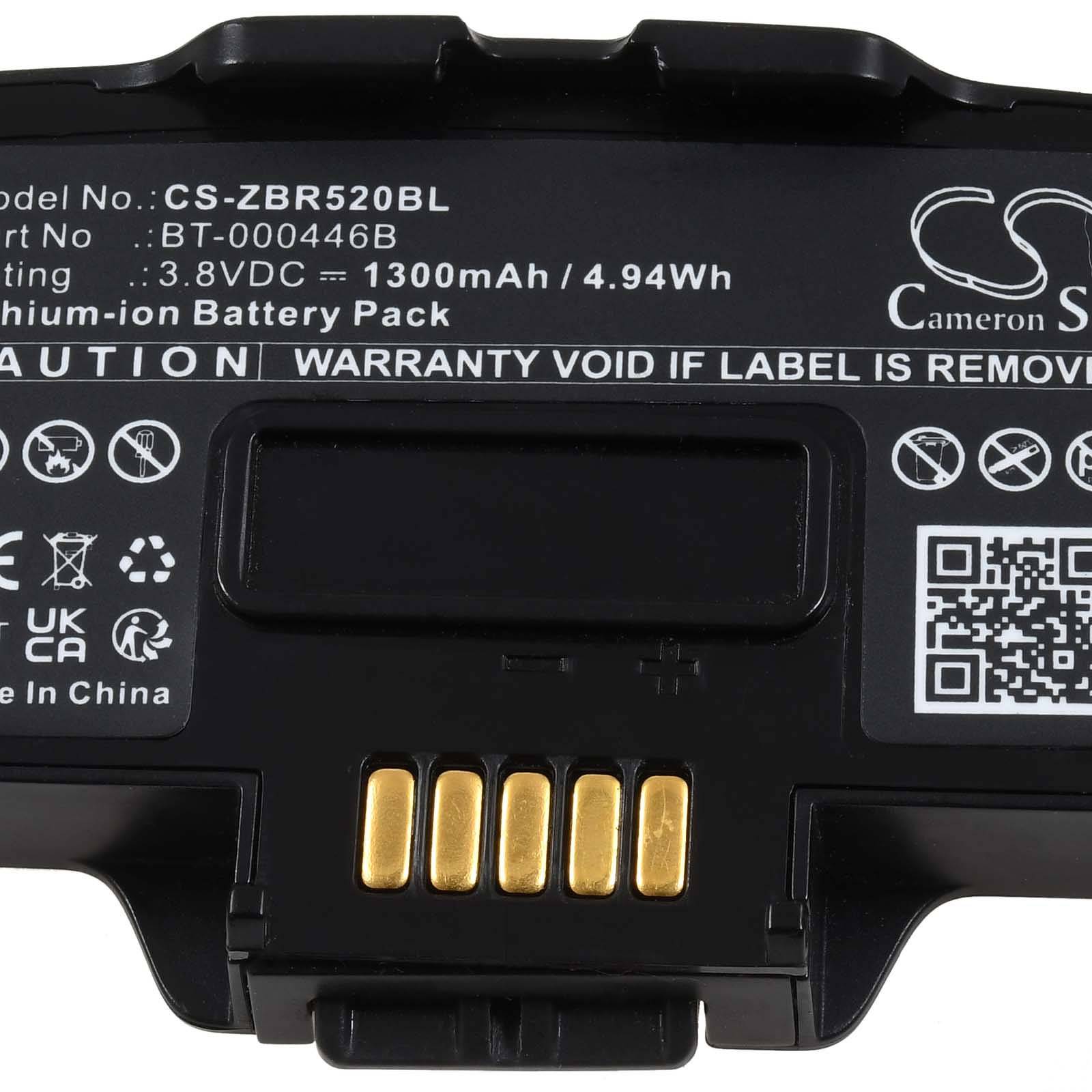 Powery Akku passend für mobilen Barcode-Scanner Zebra WS50 WR50 Typ BT-000446B, 3,8V, Li-Ion