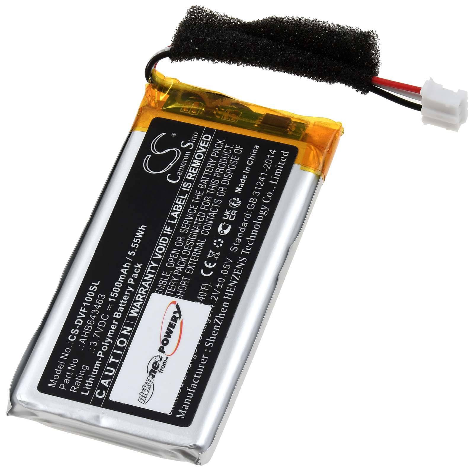 Powery Akku passend für Karaoke Lautsprecher Divoom Fairy-OK Typ AHB643463, 3,7V, Li-Polymer