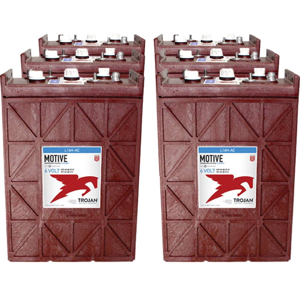 6x Traktionsbatterie Trojan L16H-AC 6V 435Ah Deep Cycle UT-Anschluss