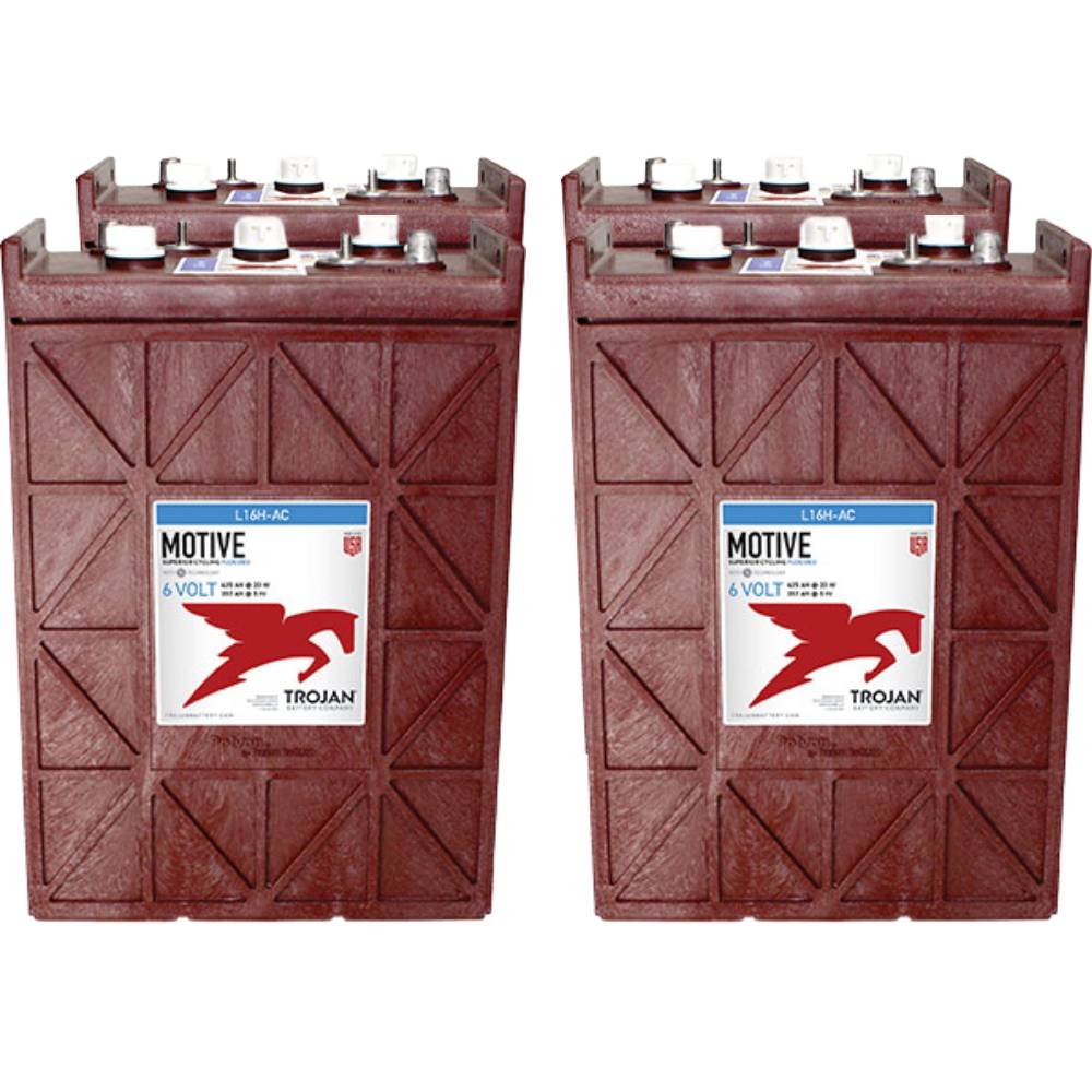4x Traktionsbatterie Trojan L16H-AC 6V 435Ah Deep Cycle UT-Anschluss