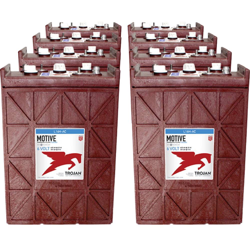8x Traktionsbatterie Trojan L16H-AC 6V 435Ah Deep Cycle UT-Anschluss