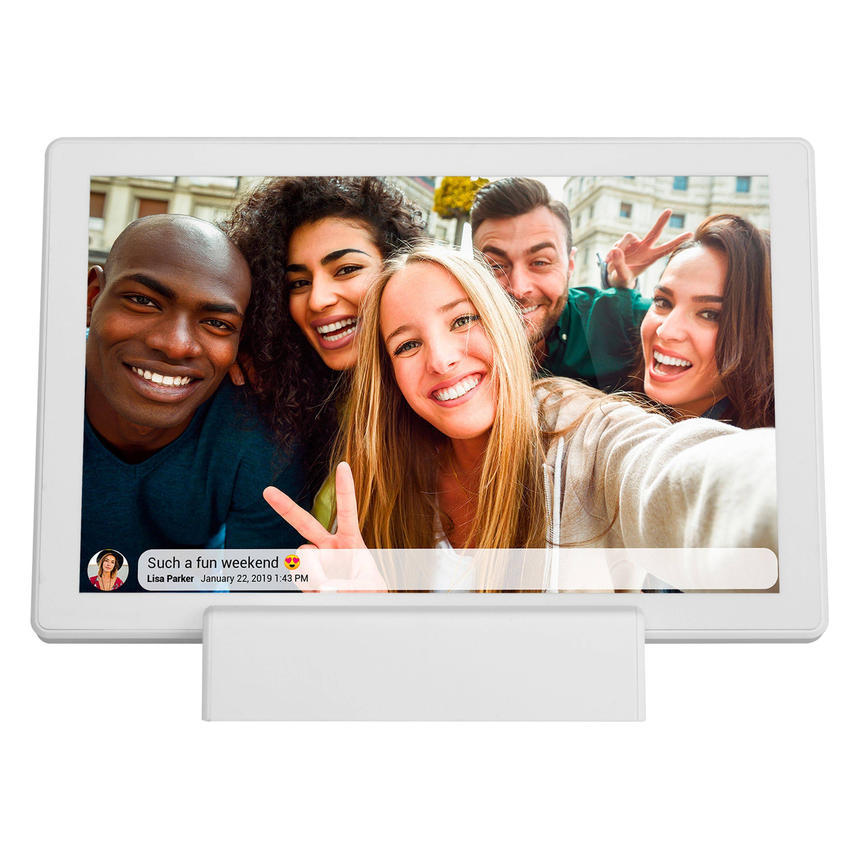 Denver PFF-1070W Digitaler Bilderrahmen | 10,1'' HD IPS Touchscreen,16 GB Speicher, FRAMEO-Software & integriertem Akku