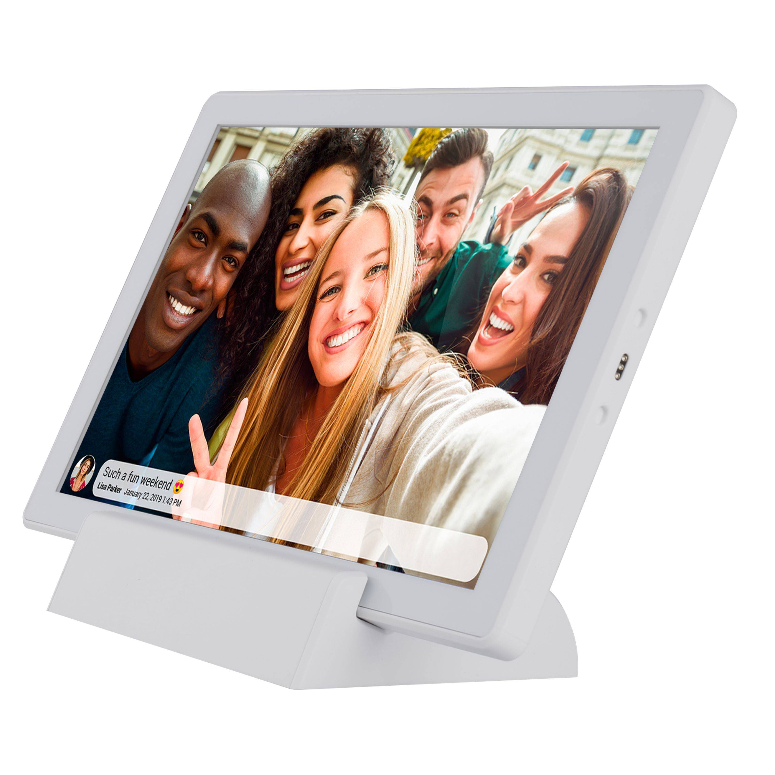 Denver PFF-1070W Digitaler Bilderrahmen | 10,1'' HD IPS Touchscreen,16 GB Speicher, FRAMEO-Software & integriertem Akku