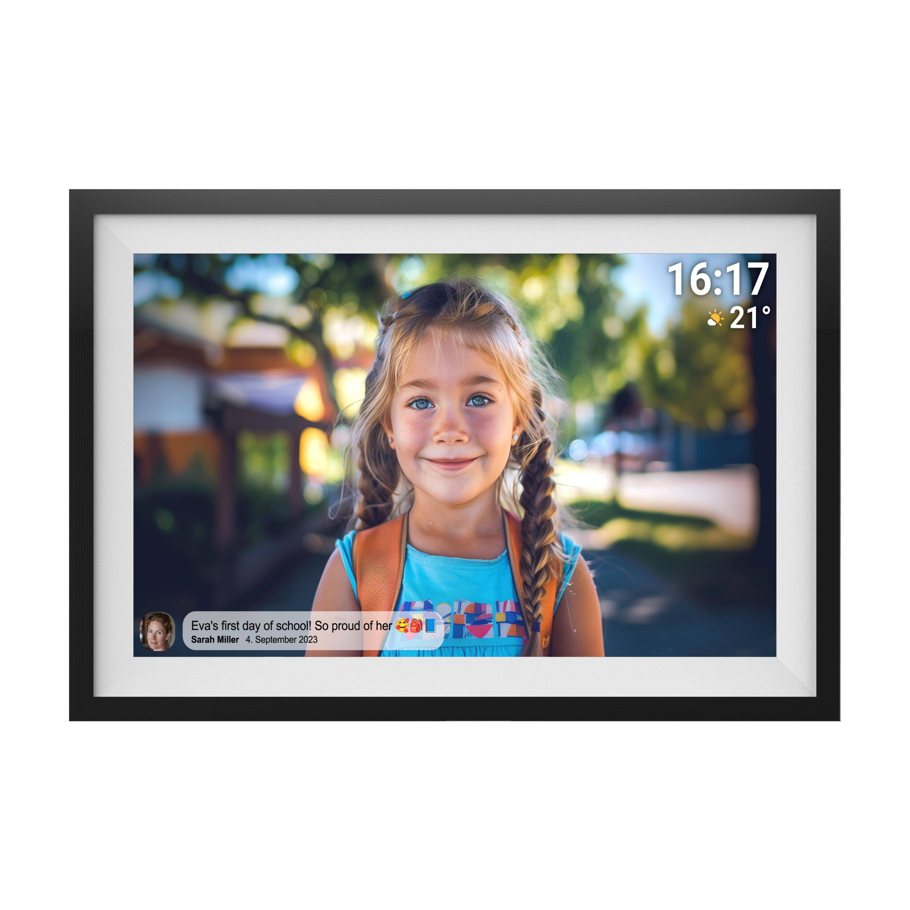 Denver PFF-1516 15,6'' Digitaler Bilderrahmen | IPS-Touchscreen | 16 GB Speicher & FRAMEO