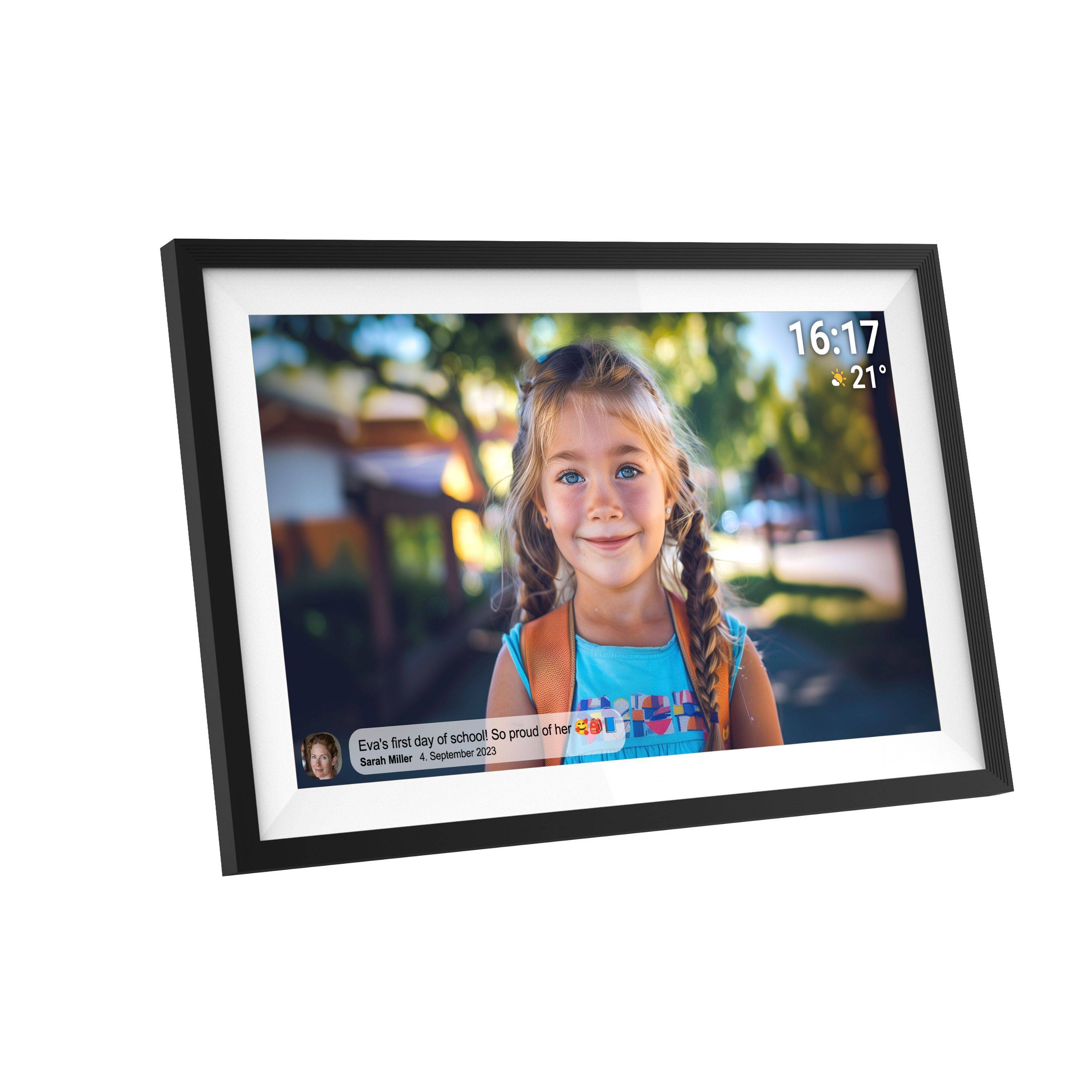 Denver PFF-1516 15,6'' Digitaler Bilderrahmen | IPS-Touchscreen | 16 GB Speicher & FRAMEO
