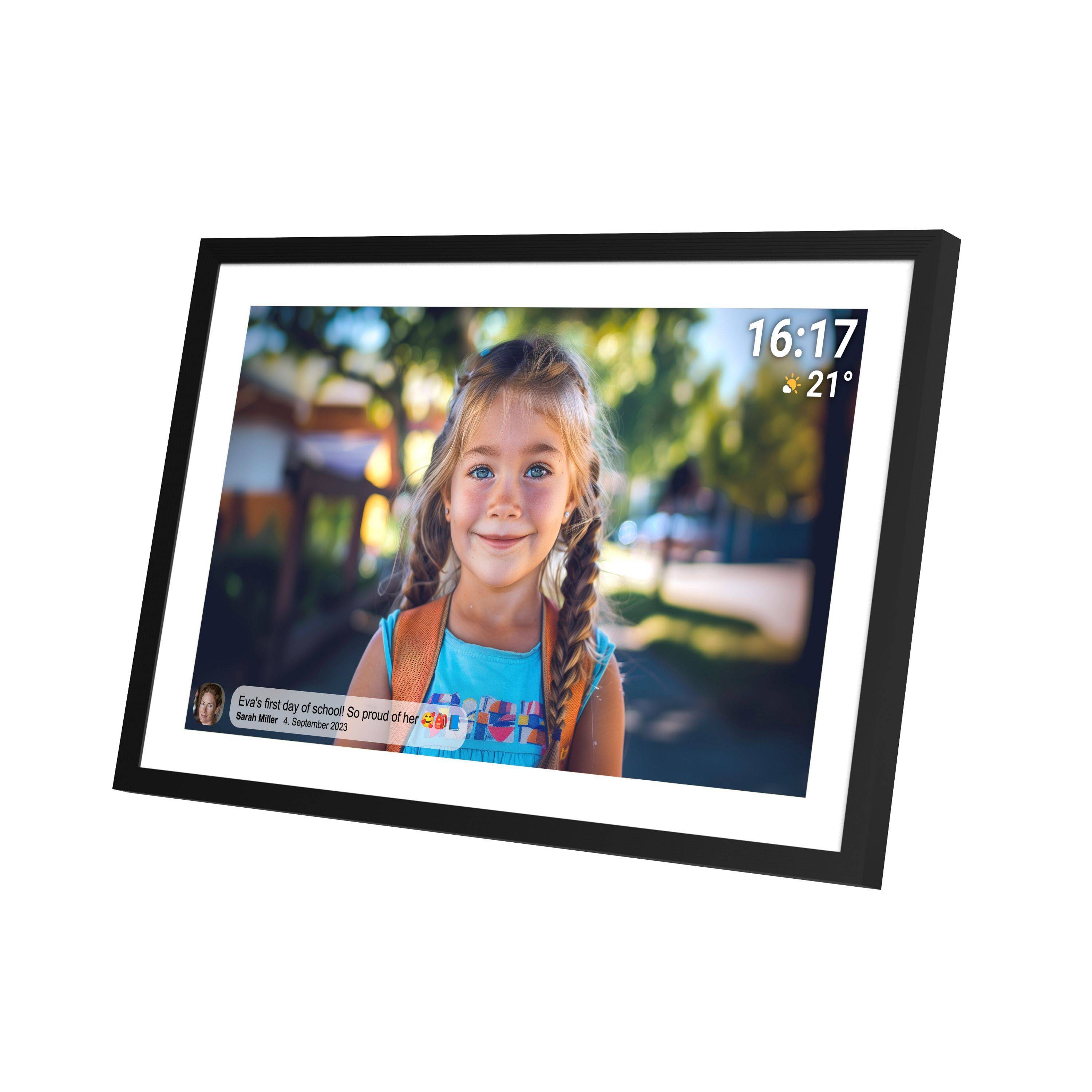 Denver PFF-1516 15,6'' Digitaler Bilderrahmen | IPS-Touchscreen | 16 GB Speicher & FRAMEO