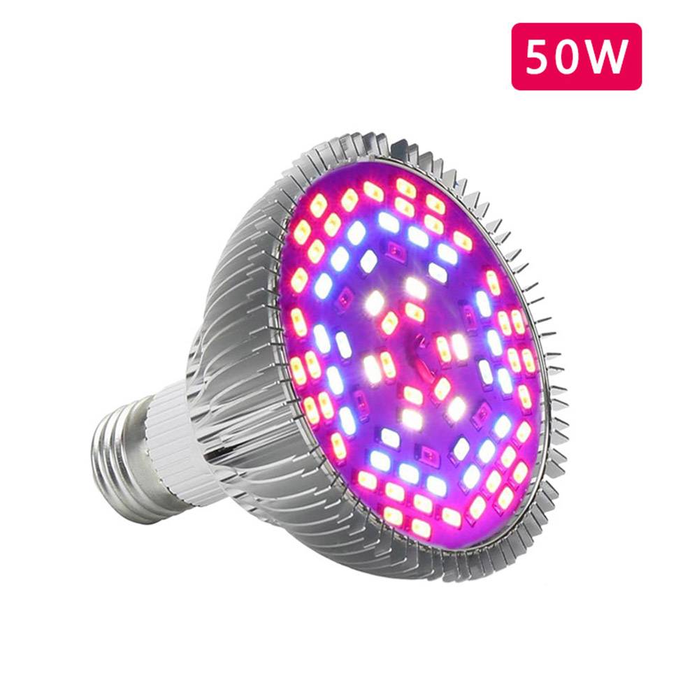 50W Voll Spektrum LED Pflanzenlicht 380nm-780nm Pflanzenlampe Wachstumlampe Grow Licht E27