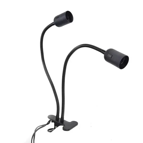 Universal E27 Doppelkopf Klemmleuchte Lampenhalter 360° Verstellbarer 400MM Länge für LED Pflanzenlicht Universal E27 Doppelkopf Klemmleuchte Lampenhalter 360° Verstellbarer 400MM Länge für LED Pflanzenlicht