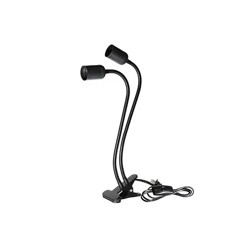 Universal E27 Doppelkopf Klemmleuchte Lampenhalter 360° Verstellbarer 400MM Länge für LED Pflanzenlicht Universal E27 Doppelkopf Klemmleuchte Lampenhalter 360° Verstellbarer 400MM Länge für LED Pflanzenlicht