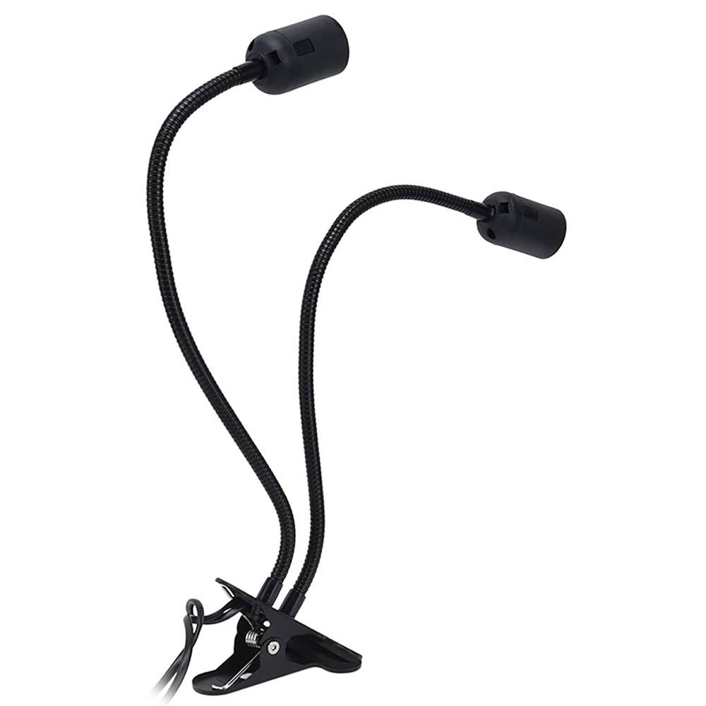 Universal E27 Doppelkopf Klemmleuchte Lampenhalter 360° Verstellbarer 400MM Länge für LED Pflanzenlicht