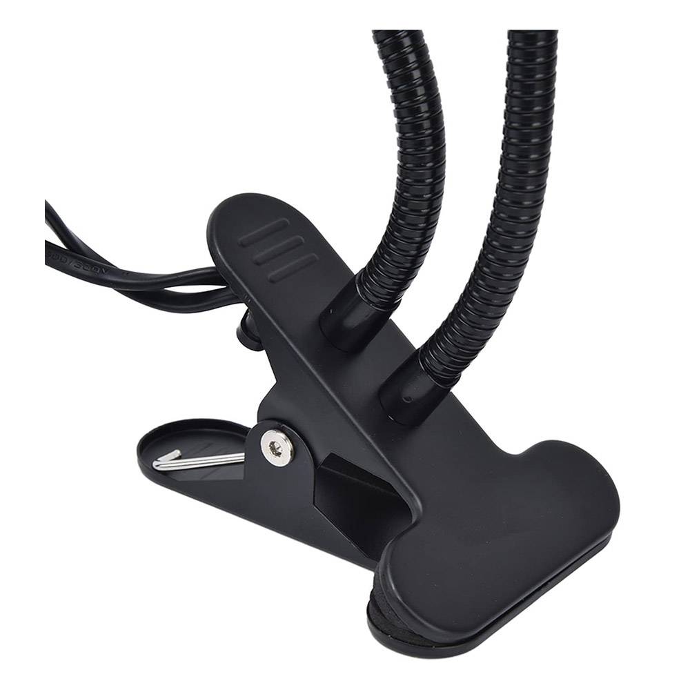 Universal E27 Doppelkopf Klemmleuchte Lampenhalter 360° Verstellbarer 400MM Länge für LED Pflanzenlicht