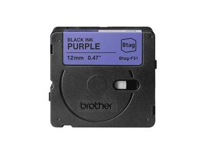 Schriftband Brother 12mmx4m schwarz/lila BTAG-F31 Multimedia-Technik Schriftbänder
