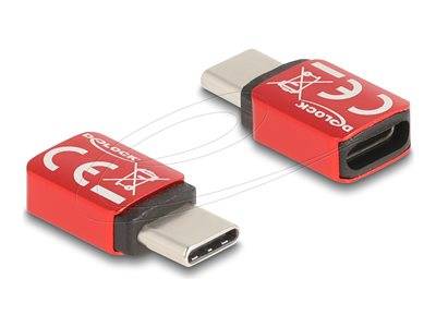 DELOCK USB Datenblocker USB Type-C Stecker zu Typ-C Buchse Multimedia-Technik Adapter