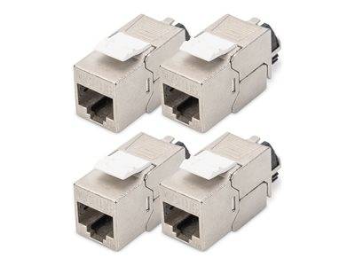 DIGITUS CAT 6A Keystone Modul geschirmt mit Kabelmanager 4St Multimedia-Technik Netzwerkzubehör