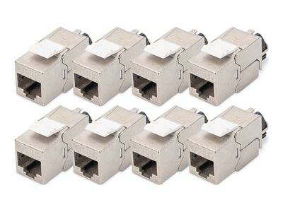 DIGITUS CAT 6A Keystone Modul geschirmt mit Kabelmanager 8St Multimedia-Technik Netzwerkzubehör