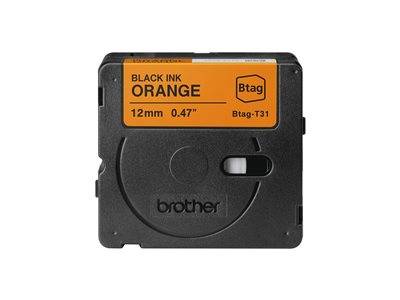Schriftband Brother 12mmx4m schwarz/orange BTAG-T31 Multimedia-Technik Schriftbänder