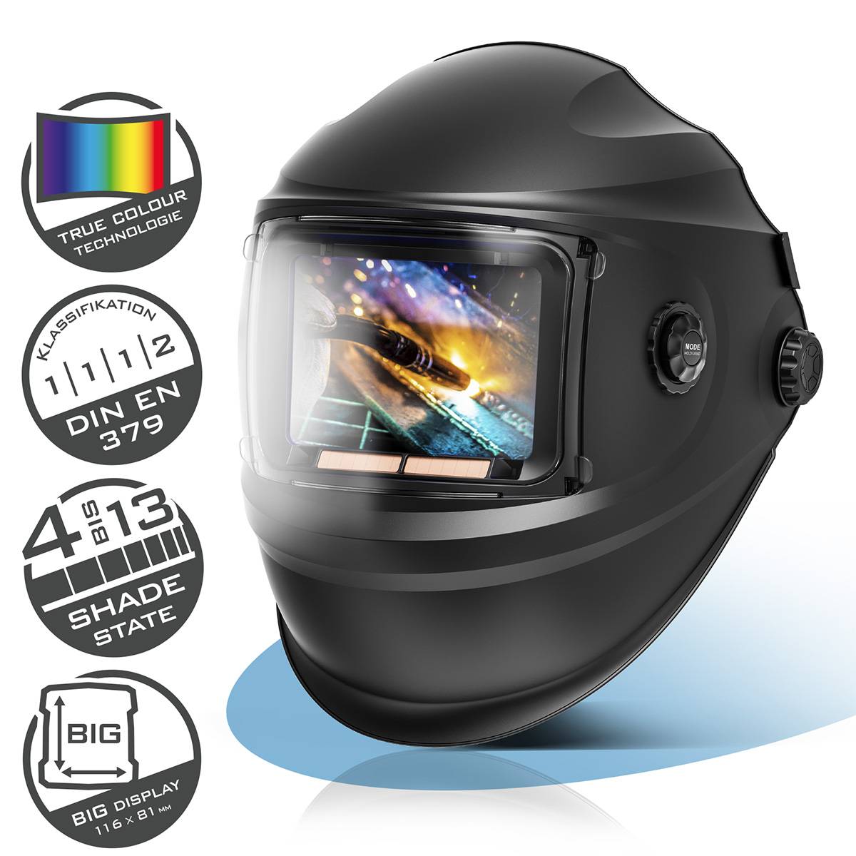 STAHLWERK Schweißhelm BOOSTER 3-in-1 Automatik-Schweißerhelm Schweißermaske