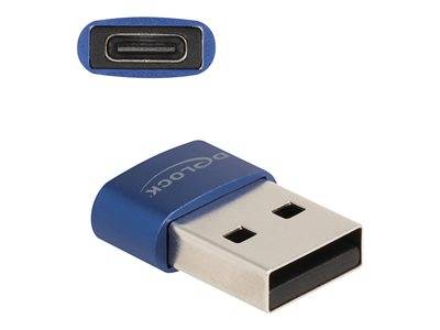 Delock USB2.0 ADA USB Typ-A Stecker zu USB Type-C BU blau Multimedia-Technik USB-Adapter