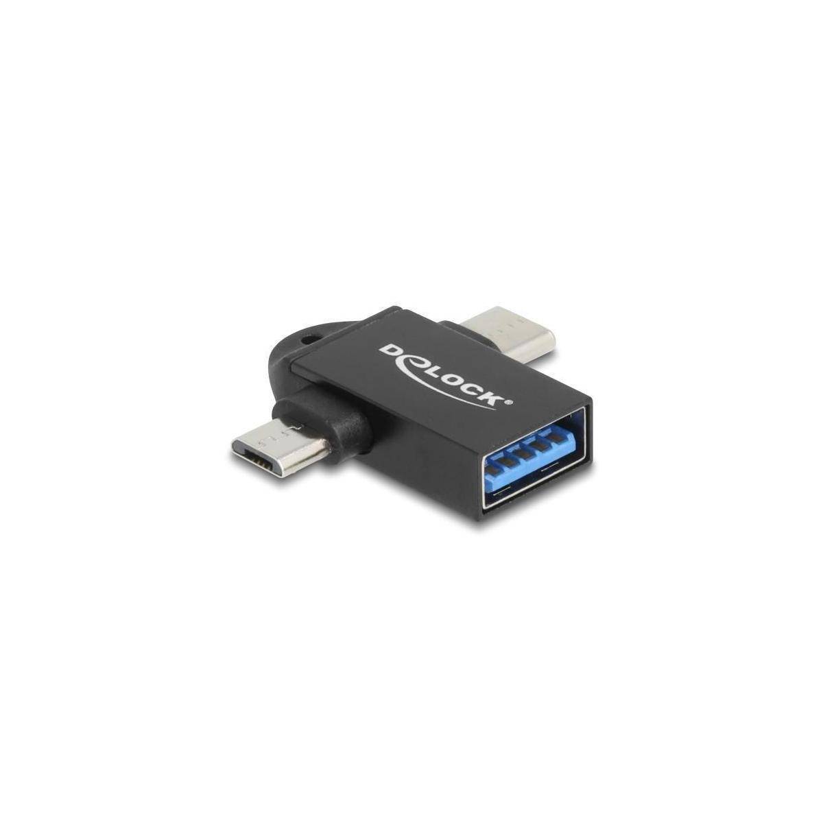 60739 - Adapter USB 10 Gbps 2 in 1 USB-A Buchse zu USB Type-C Stecker USB Micro-