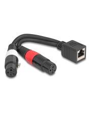 Delock Adapterkabel RJ45 Buchse zu 2 x XLR 3 Pin schwarz 20 cm Audio/Multimedia Netzwerk 0,2 m 3-polig
