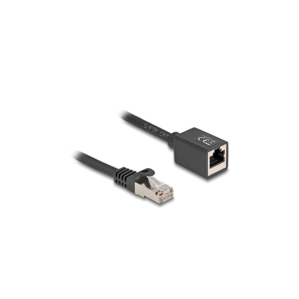 RJ45-Netzwerkkabel und Verlängerung, die Anschlüsse und Ports für Datenübertragung zeigt.