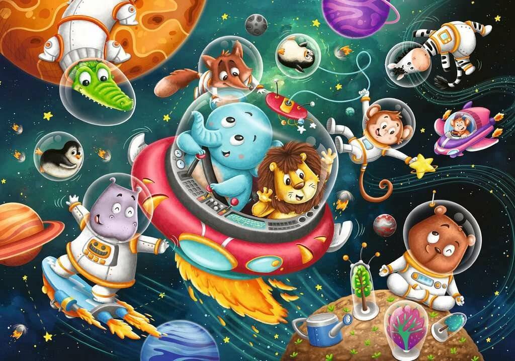 Ravensburger - Puzzle Tiere im Weltraum 2x12p