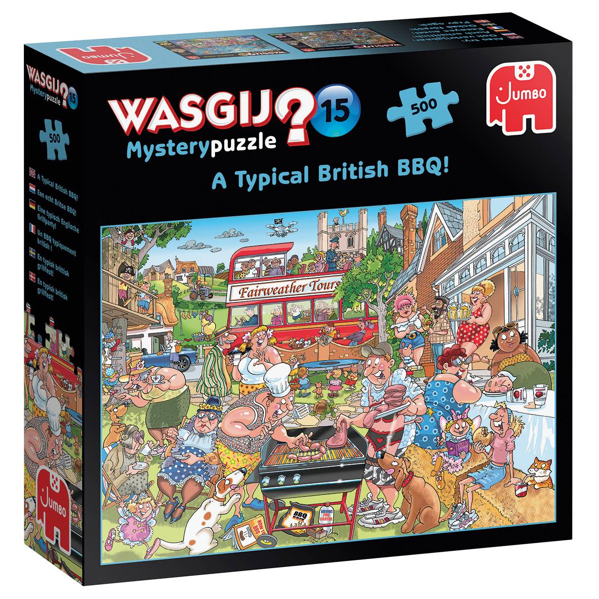 Jumbo Spiele 1119800048 Wasgij Mystery 15 Eine typisch Englische Grillparty! 500 Teile Puzzle