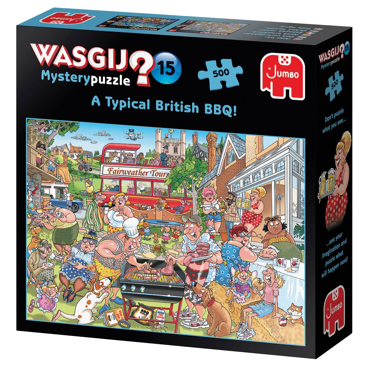 Jumbo Spiele 1119800048 Wasgij Mystery 15 Eine typisch Englische Grillparty! 500 Teile Puzzle