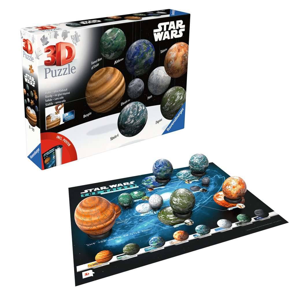 Ravensburger 11577 3D Puzzle Ball Puzzle-Ball Sortiment: Himmelskörper der Star Wars Galaxie