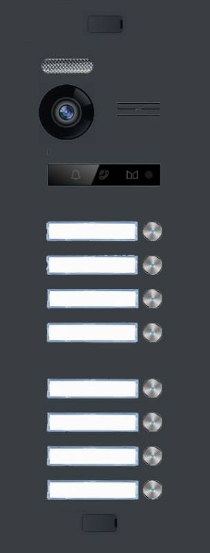 BALTER EVO-MINI Video Türsprechanlage 2-Draht Komplett-Set 8-Familie Anthrazitgrau - Weiß