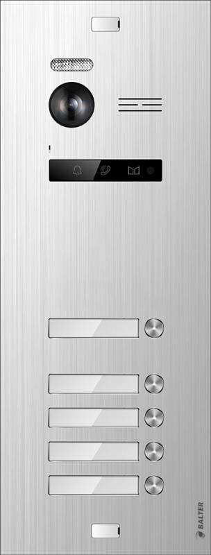 BALTER EVO-MINI Video Türsprechanlage 2-Draht Komplett-Set 5-Familie Silber - Weiß