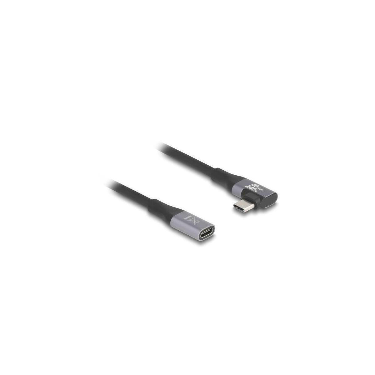 Delock USB-Verlängerungskabel - USB-C (M)links/rechts abgewinkelt zu USB-C (W) -