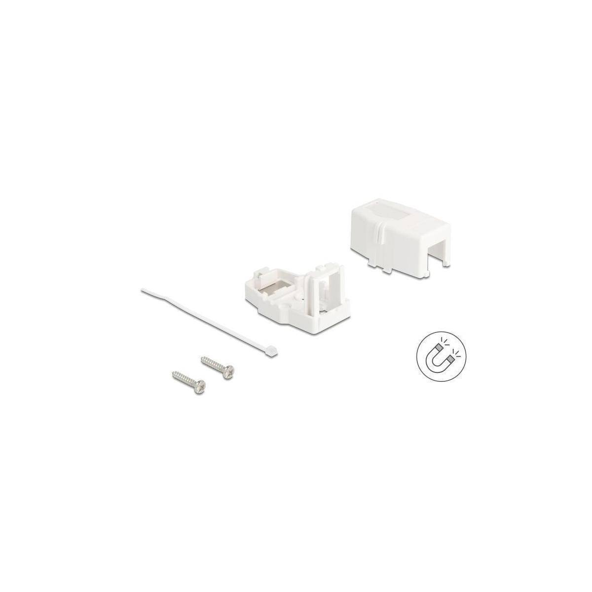 85841 - Keystone Leergehäuse 1 Port mit magnetischer Unterseite, weiß
