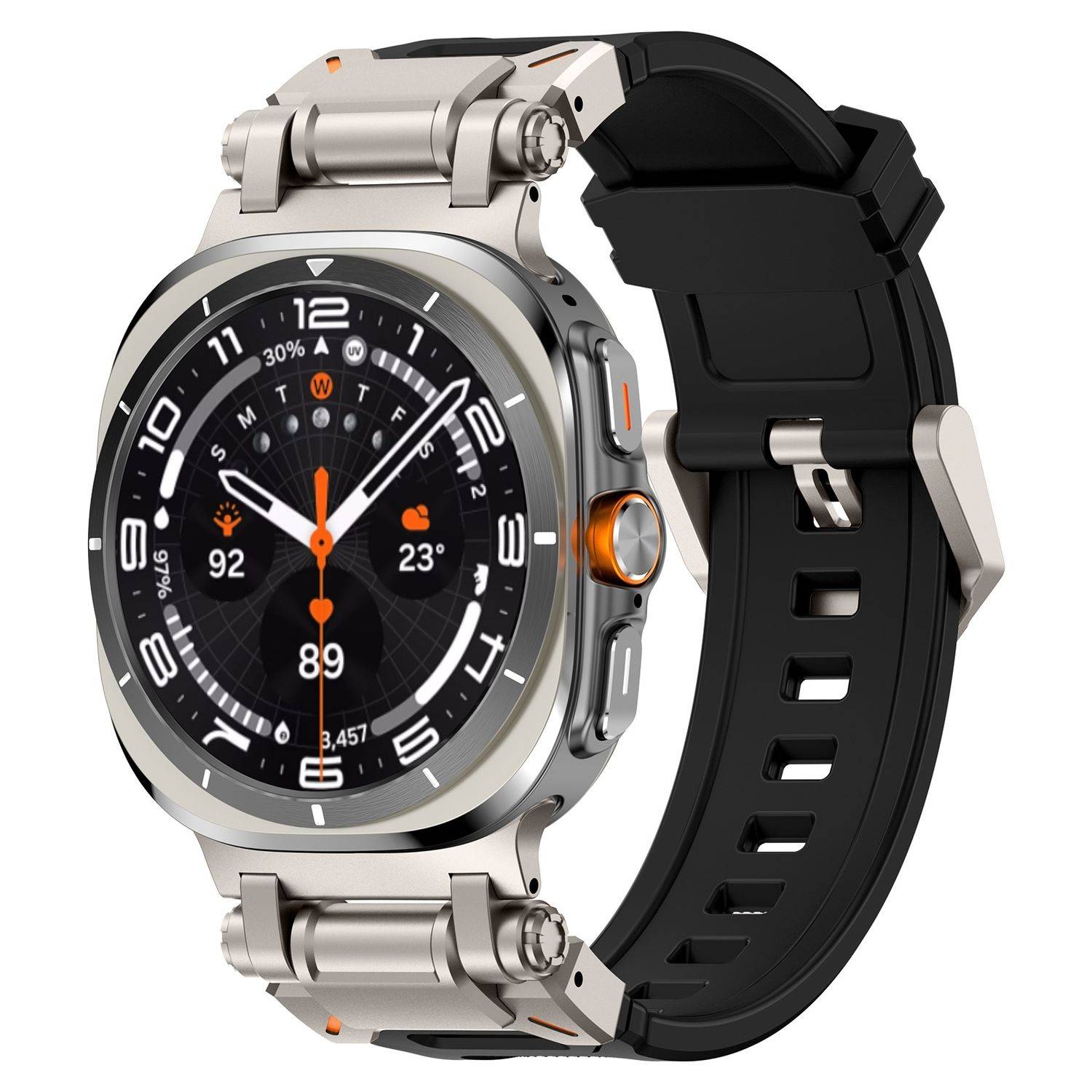 Smartwatch Armband für Samsung Galaxy Watch Ultra 47mm Silikon Titan Verschluss