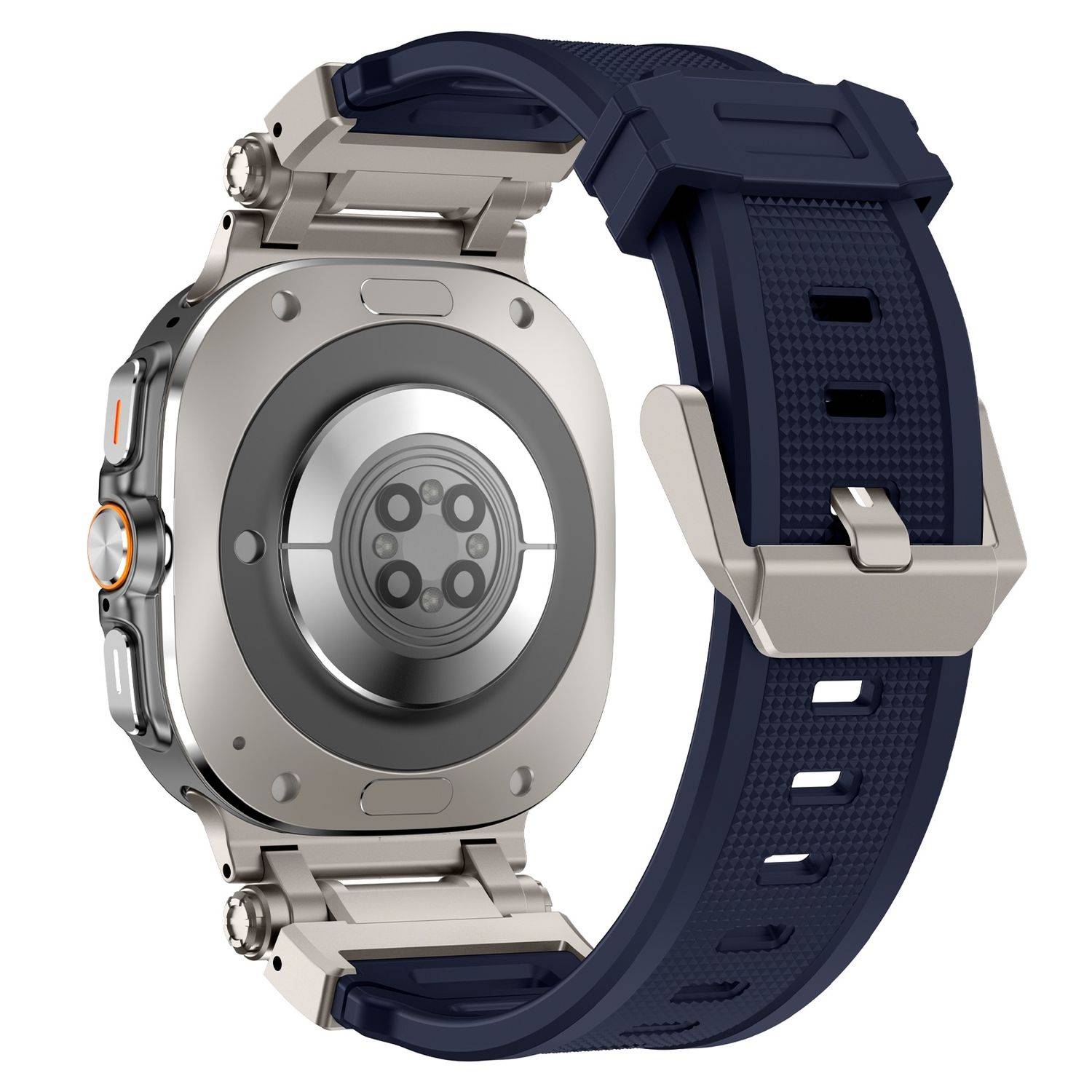 Für Samsung Galaxy Watch Ultra 47mm Silikon Armband mit Titanlegierung - Schnellverschluss Blau