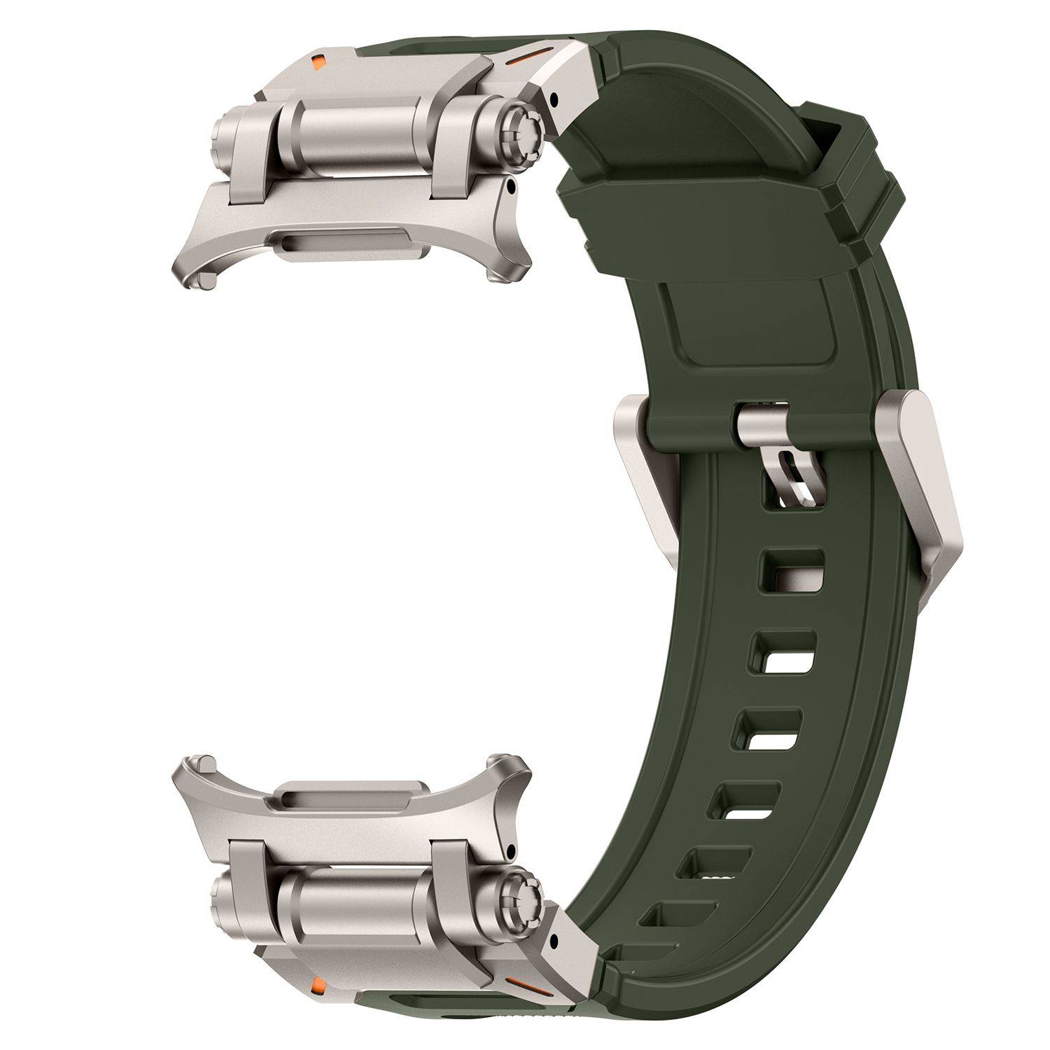 Für Samsung Galaxy Watch Ultra 47mm Silikon Armband mit Titanlegierung - Schnellverschluss Grün