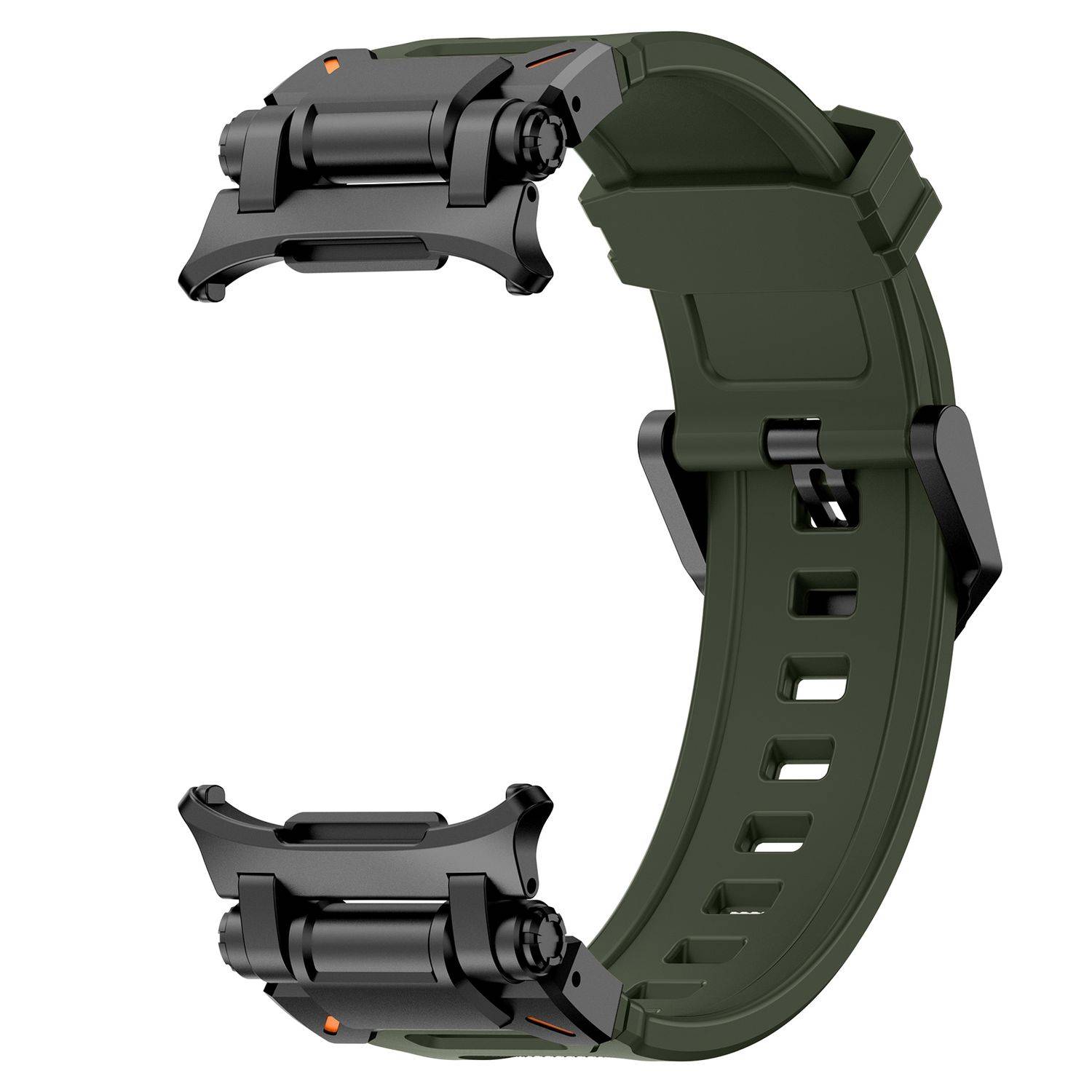 Für Samsung Galaxy Watch Ultra 47mm Silikon Armband mit Metall - Schnellverschluss Grün