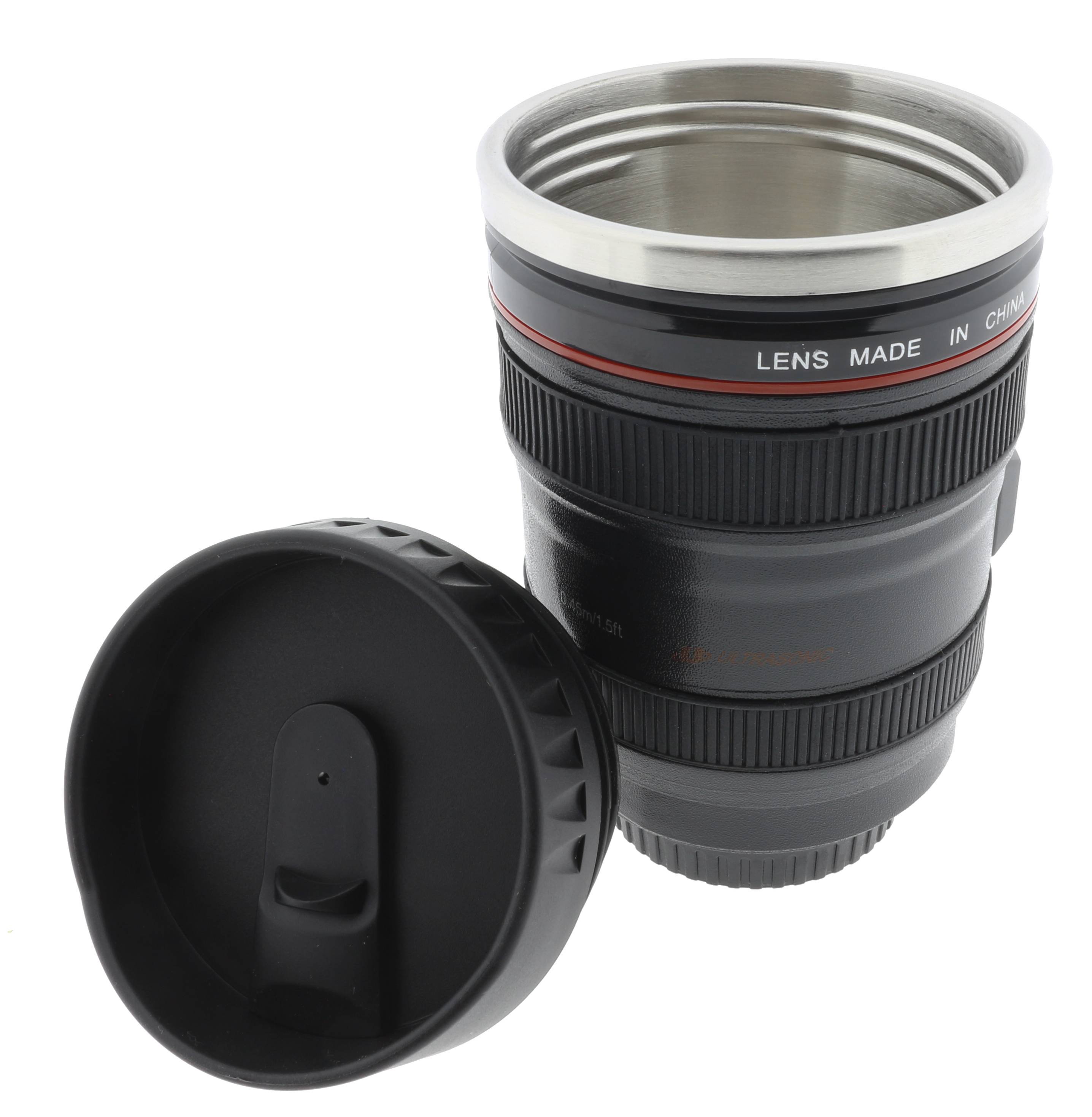 Becher Kameraobjektiv mit Edelstahleinsatz 320ml