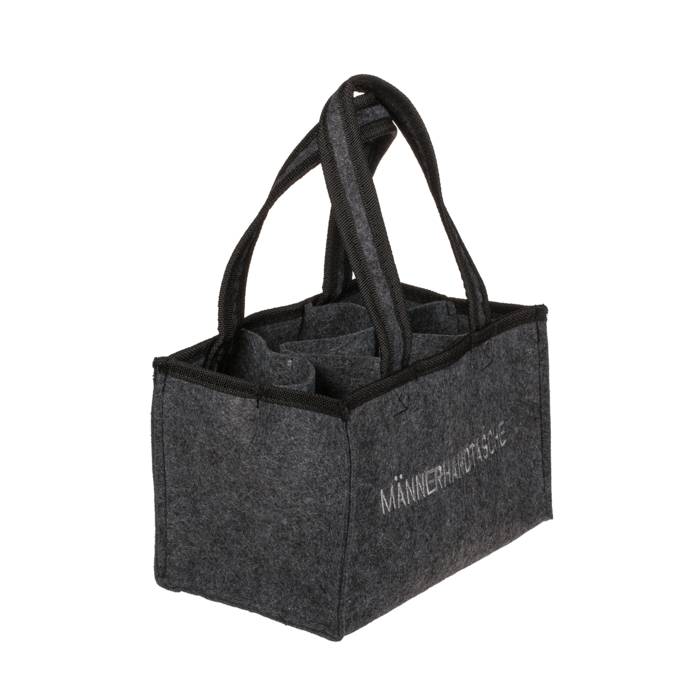 Flaschentasche aus Filz mit 6 Fächern "Männerhandtasche"