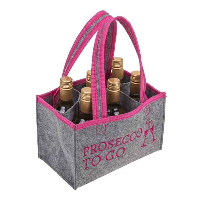 Flaschentasche "Prosecco to go" aus Filz