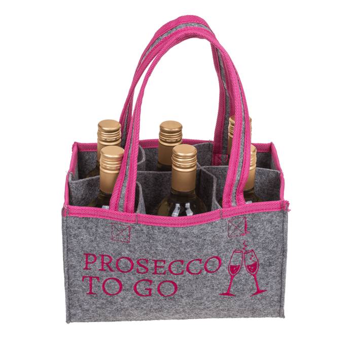 Flaschentasche "Prosecco to go" aus Filz