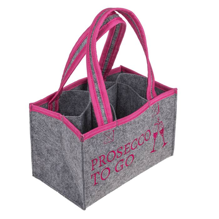 Flaschentasche "Prosecco to go" aus Filz